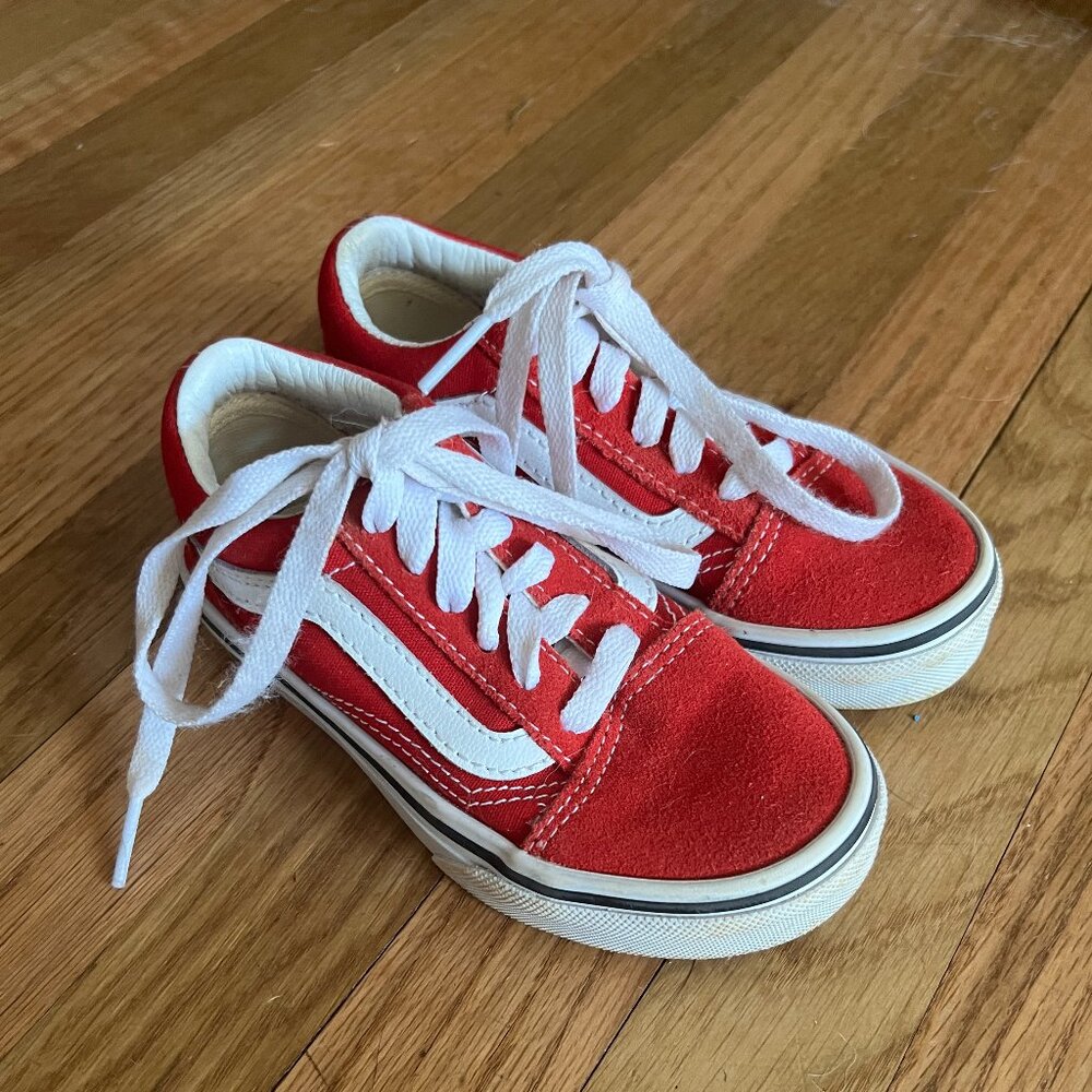 Toddler Old Skool Red Vans Size 10.5